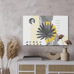 Peinture sur toile Oeuvre Avec Des Feuilles Et Des Motifs – Image 3