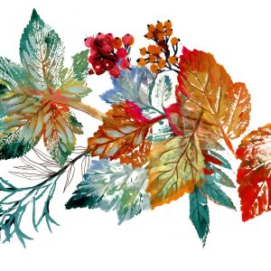 Peinture sur toile Feuilles D'automne Comme Peintes À L'aquarelle – Image 1