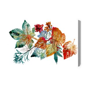 Peinture sur toile Feuilles D'automne Comme Peintes À L'aquarelle – Image 2