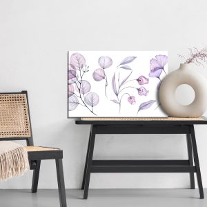 Peinture sur toile Feuilles Et Fleurs Rose Violet – Image 6