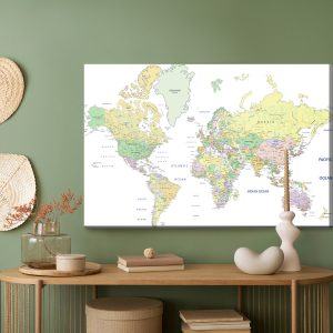 Peinture sur toile Carte Du Monde Politique – Image 5