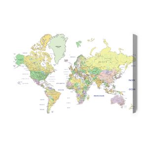 Peinture sur toile Carte Du Monde Politique – Image 2