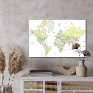 Peinture sur toile Carte Du Monde Politique – Image 3