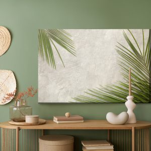 Peinture sur toile Feuilles De Palmier Sur Fond De Béton – Image 5