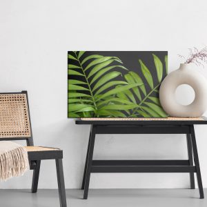 Peinture sur toile Feuilles Tropicales Vertes Sur Fond Noir – Image 6