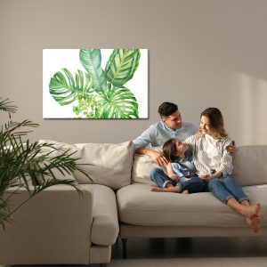 Peinture sur toile Feuilles Exotiques Vertes Peintes À L'aquarelle – Image 7