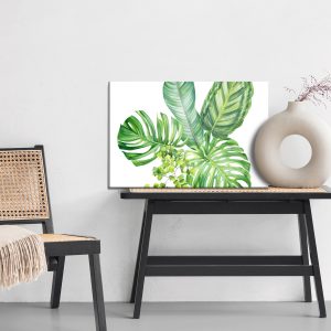 Peinture sur toile Feuilles Exotiques Vertes Peintes À L'aquarelle – Image 6