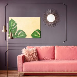 Peinture sur toile Feuilles De Monstera Sur Fond Beige – Image 4