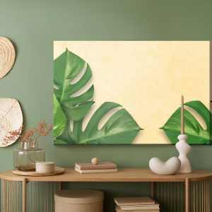 Peinture sur toile Feuilles De Monstera Sur Fond Beige – Image 5