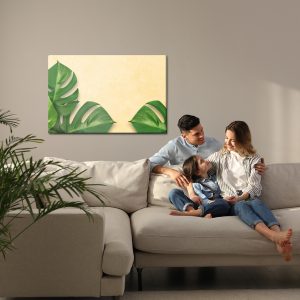 Peinture sur toile Feuilles De Monstera Sur Fond Beige – Image 7