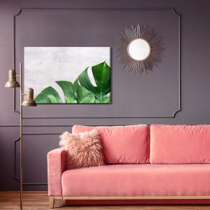 Peinture sur toile Feuilles De Monstera Sur Fond De Béton – Image 4