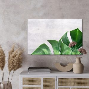 Peinture sur toile Feuilles De Monstera Sur Fond De Béton – Image 3