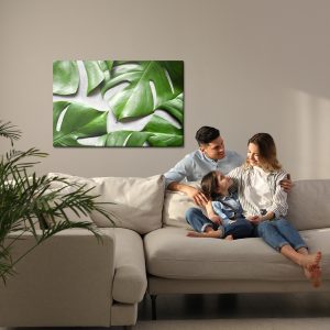 Peinture sur toile Feuilles De Monstera Sur Fond Gris – Image 7