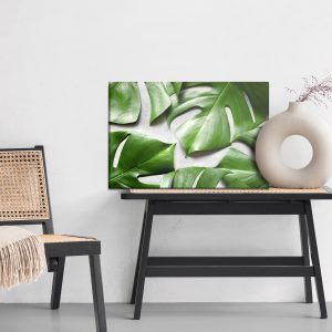 Peinture sur toile Feuilles De Monstera Sur Fond Gris – Image 6