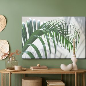 Peinture sur toile Feuille De Palmier Verte Avec Effet 3D – Image 5