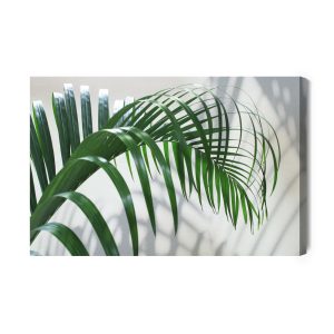 Peinture sur toile Feuille De Palmier Verte Avec Effet 3D – Image 2
