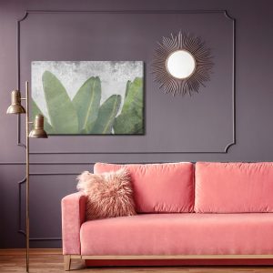 Peinture sur toile Feuilles Tropicales Sur Fond De Béton – Image 4