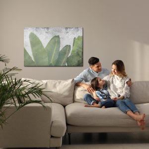 Peinture sur toile Feuilles Tropicales Sur Fond De Béton – Image 7