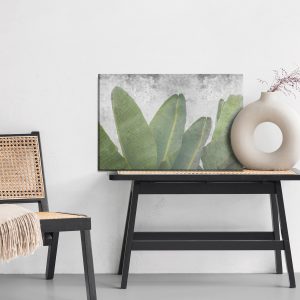 Peinture sur toile Feuilles Tropicales Sur Fond De Béton – Image 6