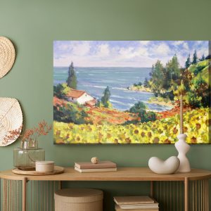 Peinture sur toile Paysage Aux Tournesols Comme Peint – Image 5