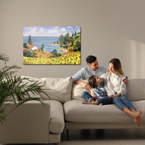 Peinture sur toile Paysage Aux Tournesols Comme Peint – Image 7