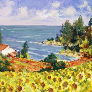 Peinture sur toile Paysage Aux Tournesols Comme Peint – Image 1