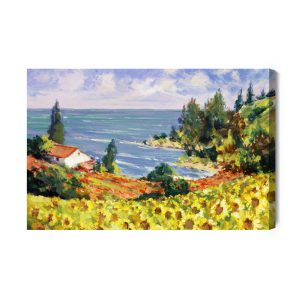 Peinture sur toile Paysage Aux Tournesols Comme Peint – Image 2