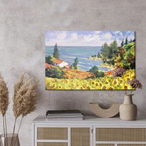 Peinture sur toile Paysage Aux Tournesols Comme Peint – Image 3