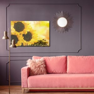 Peinture sur toile Fleurs Et Graines De Tournesol Peintes À L'aquarelle – Image 4