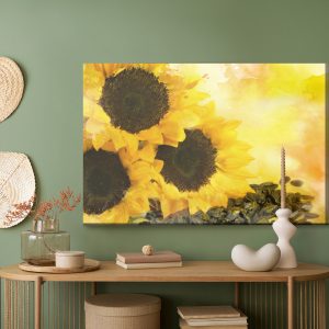Peinture sur toile Fleurs Et Graines De Tournesol Peintes À L'aquarelle – Image 5