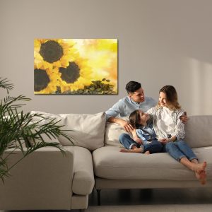 Peinture sur toile Fleurs Et Graines De Tournesol Peintes À L'aquarelle – Image 7