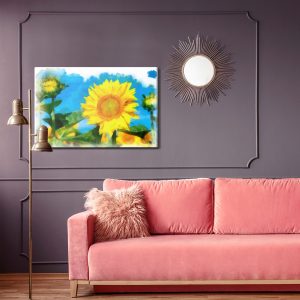 Peinture sur toile Tournesols Comme Peints À L'aquarelle – Image 4