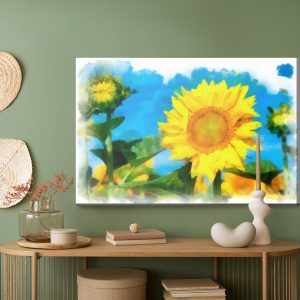Peinture sur toile Tournesols Comme Peints À L'aquarelle – Image 5