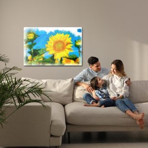 Peinture sur toile Tournesols Comme Peints À L'aquarelle – Image 7