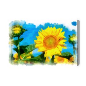 Peinture sur toile Tournesols Comme Peints À L'aquarelle – Image 2