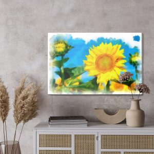 Peinture sur toile Tournesols Comme Peints À L'aquarelle – Image 3