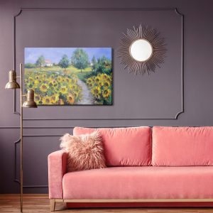 Peinture sur toile Un Paysage Avec Des Tournesols Comme Peint – Image 4