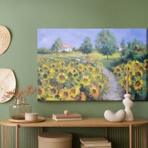 Peinture sur toile Un Paysage Avec Des Tournesols Comme Peint – Image 5