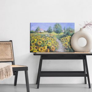 Peinture sur toile Un Paysage Avec Des Tournesols Comme Peint – Image 6