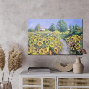 Peinture sur toile Un Paysage Avec Des Tournesols Comme Peint – Image 3