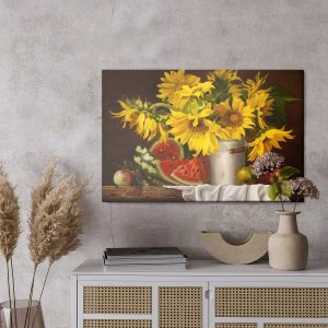 Peinture sur toile Tournesols Aux Fruits – Image 3