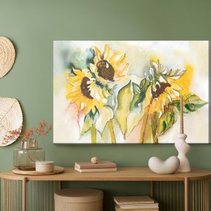 Peinture sur toile Tournesols Aquarelles – Image 5