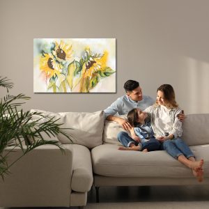 Peinture sur toile Tournesols Aquarelles – Image 7