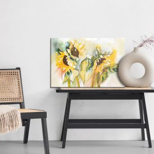 Peinture sur toile Tournesols Aquarelles – Image 6
