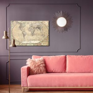 Peinture sur toile Carte Du Monde Vintage – Image 4