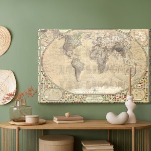 Peinture sur toile Carte Du Monde Vintage – Image 5