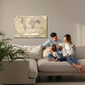 Peinture sur toile Carte Du Monde Vintage – Image 7