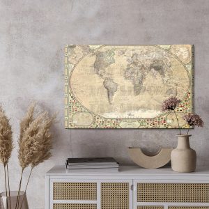 Peinture sur toile Carte Du Monde Vintage – Image 3