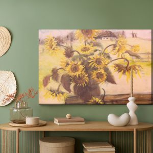 Peinture sur toile Tournesols Dans Un Vase Comme Peint – Image 5