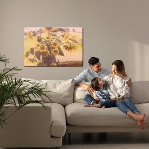 Peinture sur toile Tournesols Dans Un Vase Comme Peint – Image 7